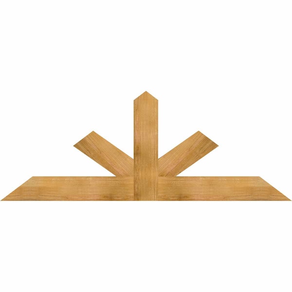 Ekena Millwork Saratoga Rough Sawn Timber Gable Bracket, Western Red Cedar, 72"W x 27"H x 2"D x 6"F, 9/12 Pitch GBW072X27X0206SAR00RWR - main